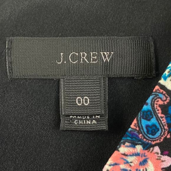 NWOT J. CREW Dress 00 Floral Ruffle Tiered Puff Long Sleeve Knee Zip - Picture 3 of 10